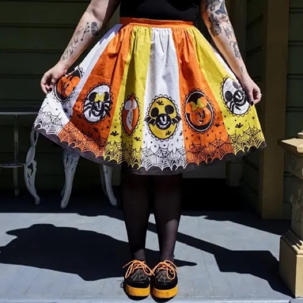 Stitch Shoppe by Loungefly: Disney Mickey and Minnie Candy Corn Sandy Skirt